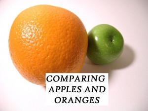 compare apples and oranges IDIOM