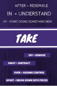 USING TAKE AS A PHRASAL VERB