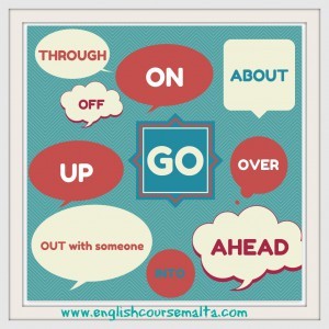 Phrasal Verbs with go, go on, go off, go ahead, go into, go by, go out, go out with someone, go into , go over