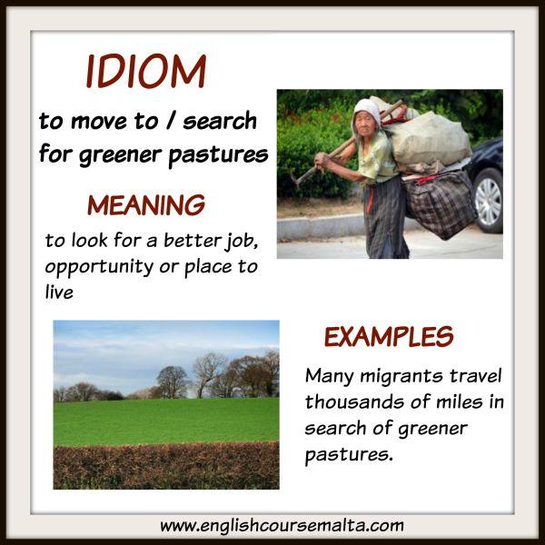 greener pastures, new opportunity, meaning, idioms